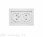 Розетка 2-м СП Бриллиант 16А IP20 без заземл. бел. UNIVersal 7947519