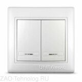 Выключатель 2-кл. СП Севиль 10А IP20 с подсветкой бел. UNIVersal С0123