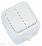 Выключатель 2-кл. ОП 10А IP44 п/герм. бел. Makel 18301