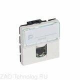 Розетка компьютерная СП 2мод. Mosaic RJ45 кат.5E UTP механизм бел. Leg 076554