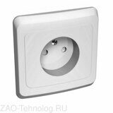 Розетка 1-м СП Этюд 16А IP20 250В без заземл. защ. шторки бел. SchE PC16-002B
