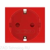 Розетка 1-м 2мод. Viva 16А IP20 2P+E с заземл. защ. шторки красн. DKC 45015