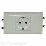 Розетка 1-м СП 2мод. Mosaic 16А IP40 2P+E с заземл. безвинт. клеммы для кабель-канала DLP механизм бел. Leg 077431