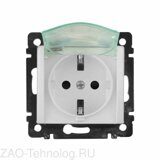 Розетка 1-м СП Valena 16А IP44 2P+E с заземл. защ. шторки с крышкой немецк. стандарт механизм бел. Leg 774220