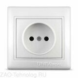 Розетка 1-м СП Севиль 16А IP20 без заземл. бел. UNIVersal С0022