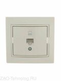 Розетка компьютерная 1-м СП Mira RJ45 крем./крем.. LEZARD 701-0303-139