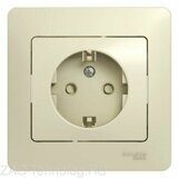 Розетка 1-м СП Glossa 16А IP20 с заземл. защ. шторки в сборе беж. SchE GSL000244