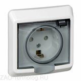Розетка 1-м СП Этюд 16А IP44 250В с заземл. защ. шторки бел. SchE PC16-044B