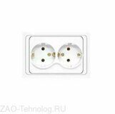 Розетка 2-м СП Валери 16А IP20 с заземл. бел. UNIVersal В0128