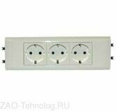 Розетка 3-м СП 6мод. Mosaic 16А IP40 3х2P+E с заземл. безвинт. клеммы с суппортом для кабель-канала DLP механизм бел. Leg 077433