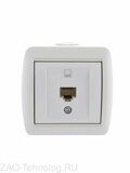 Розетка компьютерная 1-м ОП Nata RJ45 бел. LEZARD 710-0200-139