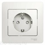 Розетка 1-м СП Glossa 16А IP20 с заземл. защ. шторки в сборе бел. SchE GSL000144