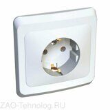 Розетка 1-м СП Этюд 16А IP20 250В с заземл. без защ. шторок бел. SchE PC16-003B