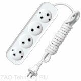 Удлинитель 4х2м без заземл. 10А IP20 Е-204 ПВС 2х0.75 АБС-пластик UNIVersal 9634266