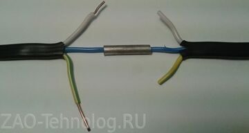 Кабель ВВГ 3х2,5 и гильза