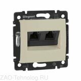 Розетка компьютерная 2-м СП Valena RJ45 кат.5E UTP на захватах механизм сл. кость Leg 774131