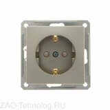 Розетка 1-м СП W59 16А IP20 с заземл. защ. шторки механизм шампань SchE RS16-152-4-86