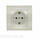 Розетка 1-м СП Бриллиант 16А IP20 с заземл. сл. кость UNIVersal 7948844