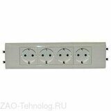 Розетка 4-м СП 8мод. Mosaic 16А IP40 4х2P+N с заземл. с суппортом безвинт. клеммы для кабель-канала DLP механизм бел. Leg 077434
