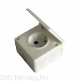 Розетка 1-м ОП 16А IP44 с заземл. бел. БЕЛТИЗ РА 16-005