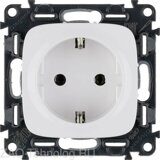 Розетка 1-м СП Valena Allure 16А IP2X 250В 2P+E безвинт. клеммы с лицев. панелью механизм бел. Leg 753721