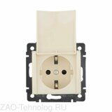 Розетка 1-м СП Valena 16А IP21 2P+E с заземл. защ. шторки с крышкой винты механизм сл. кость Leg 774322