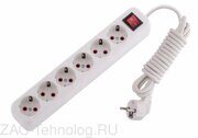 Удлинитель 6х3м с заземл. 16А IP20 Lila с выкл. LEZARD 720-0603-602