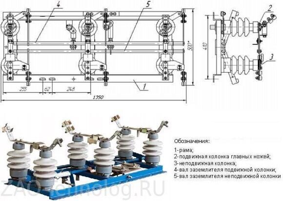 Разъединитель РЛНД-2-10-400 УХЛ1 (3-х полюсный)