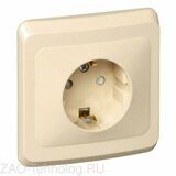 Розетка 1-м СП Этюд 16А IP20 250В с заземл. защ. шторки крем. SchE PC16-004K