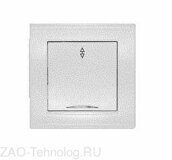 Переключатель проходной 1-кл. СП Бриллиант 10А IP20 с подсветкой бел. UNIVersal 7947380