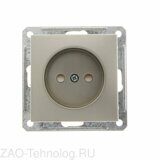 Розетка 1-м СП W59 16А IP20 без заземл. защ. шторки механизм шампань SchE RS16-151-4-86