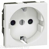 Розетка 1-м СП 2мод. Mosaic 16А IP20 2P+E с заземл. защ. шторки немецк. стандарт винт. клеммы механизм бел. Leg 077213