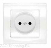 Розетка 1-м СП Бриллиант 16А IP20 без заземл. защ. шторки бел. UNIVersal 7947595