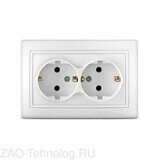 Розетка 2-м СП Севиль 16А IP20 с заземл. бел. UNIVersal С0128