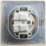 Розетка 1-м СП Glossa 16А IP44 с заземл. защ. шторки с крышкой в сборе перламутр. SchE GSL000648