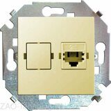 Розетка компьютерная СП Simon15 RJ45 кат.5E Systimax механизм сл. кость Simon 1591598-031
