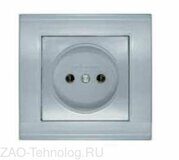 Розетка 1-м СП Бриллиант 16А IP20 без заземл. серебр. UNIVersal 7949834
