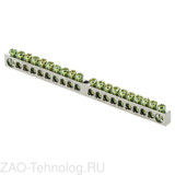 Шина PEN "ноль-земля" 6х9 20 отверст. цинк крепеж по центру PROxima EKF sn1-63-20