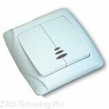 Выключатель 2-кл. СП Маргарита 10А IP20 с подсветкой бел. UNIVersal М0123