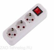 Колодка удлинителя 3-м с заземл. Lila с выкл. LEZARD 720-0300-302