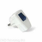Вилка электрическая 16А 250В с выкл. с заземл. бел. UNIVersal 0056