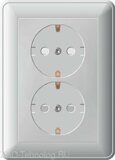 Розетка 2-м СП W59 16А IP20 с заземл. защ. шторки в сборе черн. бархат SchE RS16-255-68