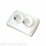 Розетка 2-м СП Маргарита 16А IP20 с заземл. бел. UNIVersal М0128