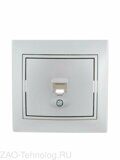 Розетка компьютерная 1-м СП Mira RJ45 сер. метал. LEZARD 701-1010-139