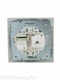 Розетка компьютерная + телефонная 2-м СП Mira RJ45 + RJ11 сер. метал. LEZARD 701-1010-143