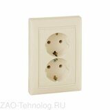 Розетка 2-м СП Valena 16А IP20 2P+E с заземл. немецк. стандарт сл. кость (DIY-упак.) Leg 695616