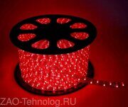 Шнур светодиодный Дюралайт 2W 1.8Вт/м IP65 220В d13мм постоянное свечение красн. (уп.100м) КОСМОС KOC-DL-2W13-R