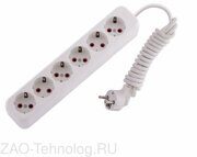 Удлинитель 6х2м с заземл. 16А IP20 Lila LEZARD 720-0602-601