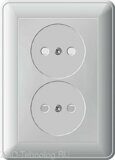 Розетка 2-м СП W59 16А IP20 без заземл. защ. шторки бел. SchE RS16-254-18