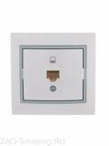 Розетка компьютерная 1-м СП Mira RJ45 бел./сер. LEZARD 701-0215-139